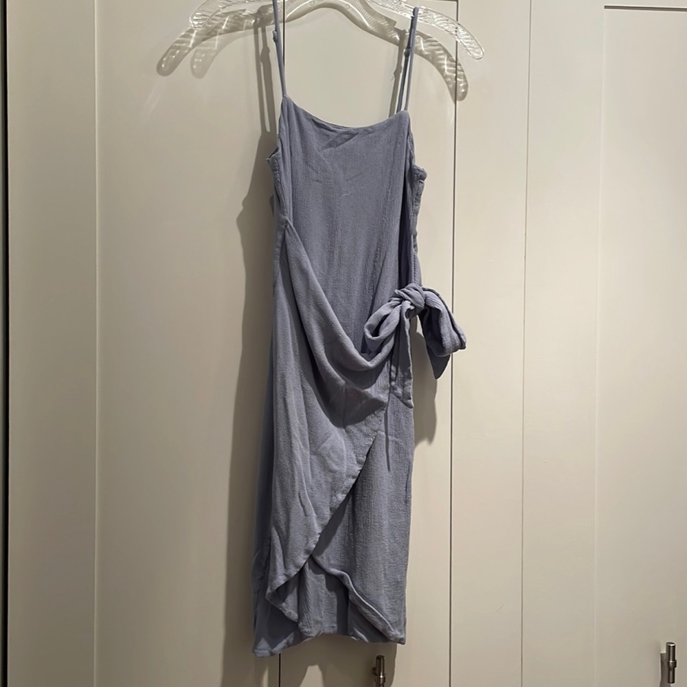NEW Lulus Blue MIDI Wrap Dress